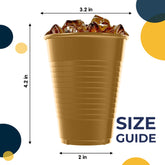 12 Oz. Gold Plastic Cups | Case of 600